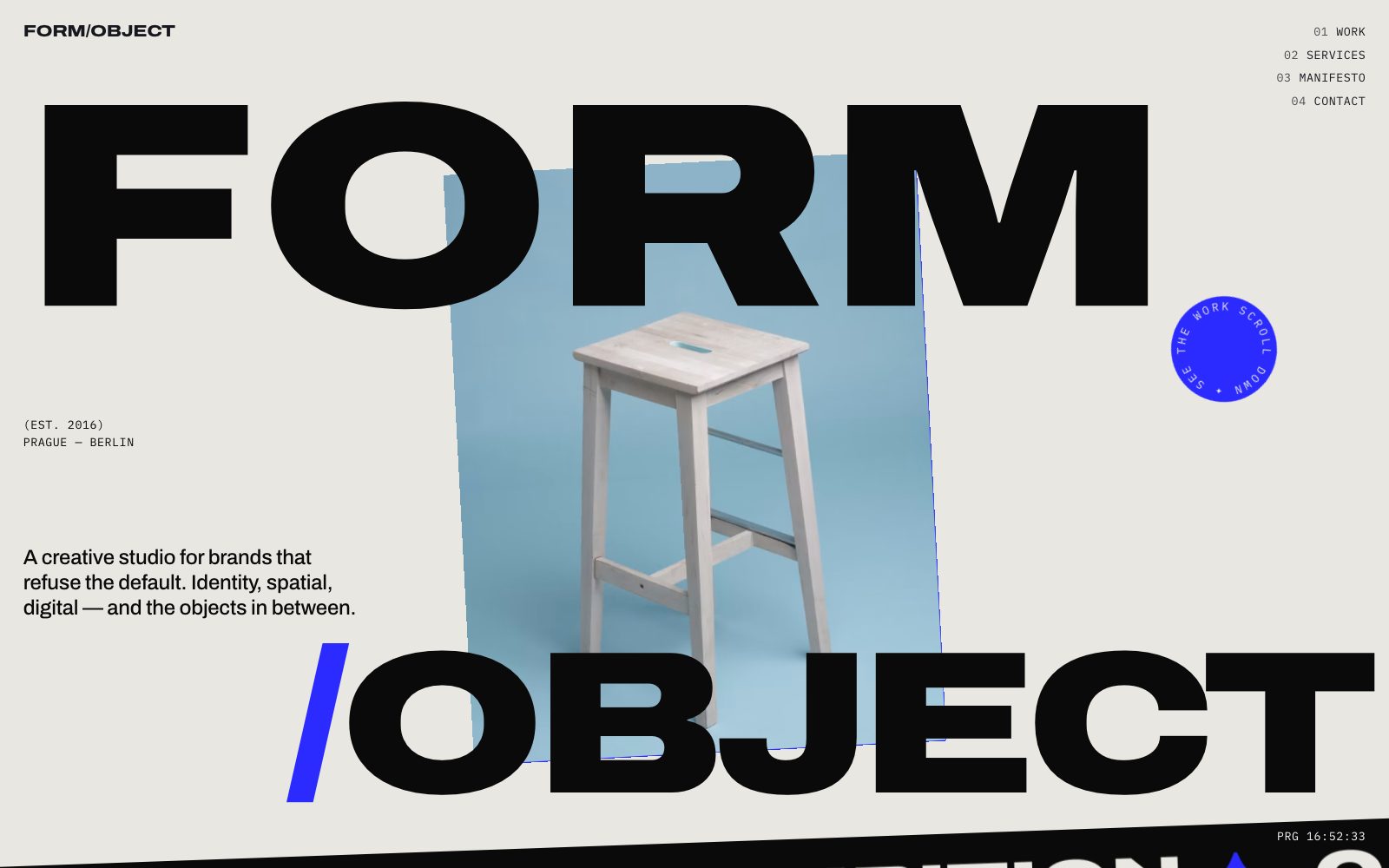 Web Form / Object — úvodní stránka